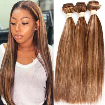 

Luxediva Pre-Colored Ombre Brown P4 -27 Human Hair Brazilian Straight Hair Bundles Remy Human Hair Extensions Wholesale Deals