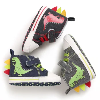 

Fashion baby moccasins Canvas toddler first walker soled baby boys shoes Newborn boys cartoon dinosaur Sneakers