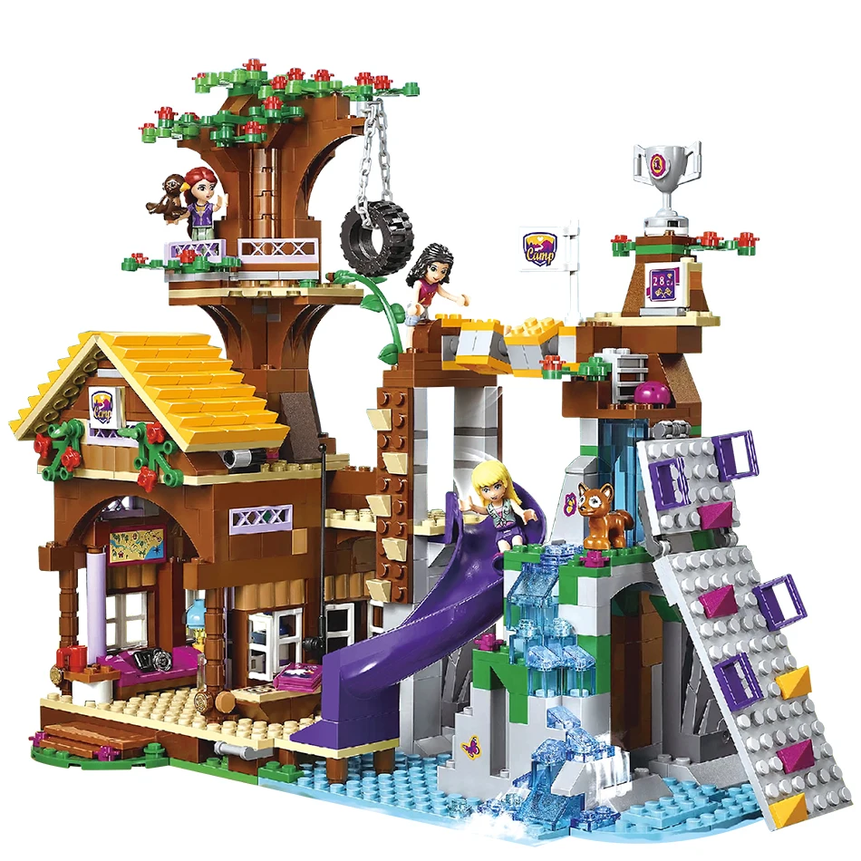 

875pcs Friends Adventure Camp Tree House Building Blocks Compatible Legoing city girl figure Bricks Educational Toy For Children