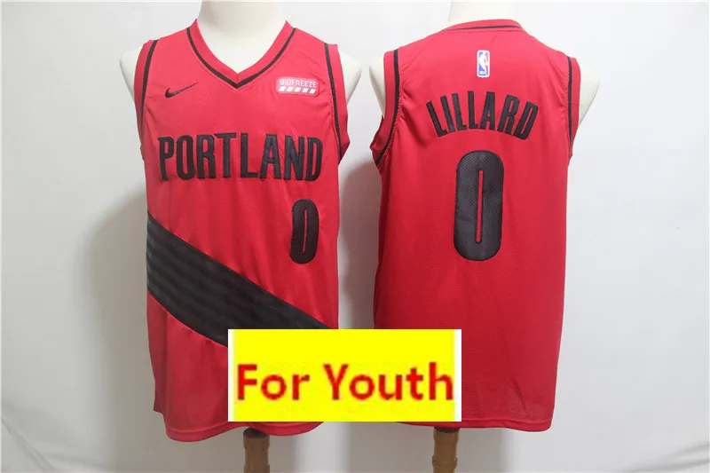 Сезон Молодежный baskeball Портленд#0 Damian Lillard#3 c. J. McCollum детская Майки
