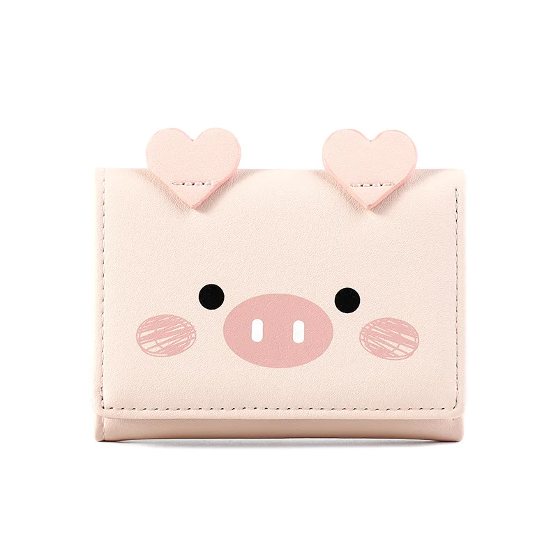 Trifold Wallets Money-Purses Cartoon Cute Female Small Ladies Women Pig New