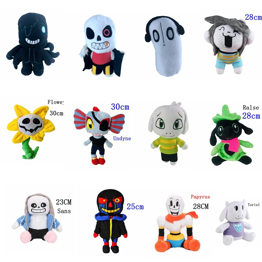 Плюшевые игрушки Undertale Папирус андайн альфис МТТ Санс Flowy мисс паук анимационные