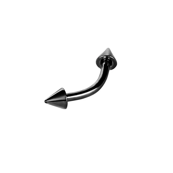 Cone-Black 1 шт. 16 г Хирургическая сталь 3 мм шариковый конус для брови пирсинга из нержавеющей стали изогнутая штанга спиральная Грач серьги пирсинг ювелирные изделия - Окраска металла: Cone-Black