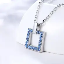 Серебряное ювелирное ожерелье из стерлингового серебра 925 с сапфиром, роскошное геометрическое женское серебряное ожерелье, хорошее ювелирное изделие, рождественский подарок