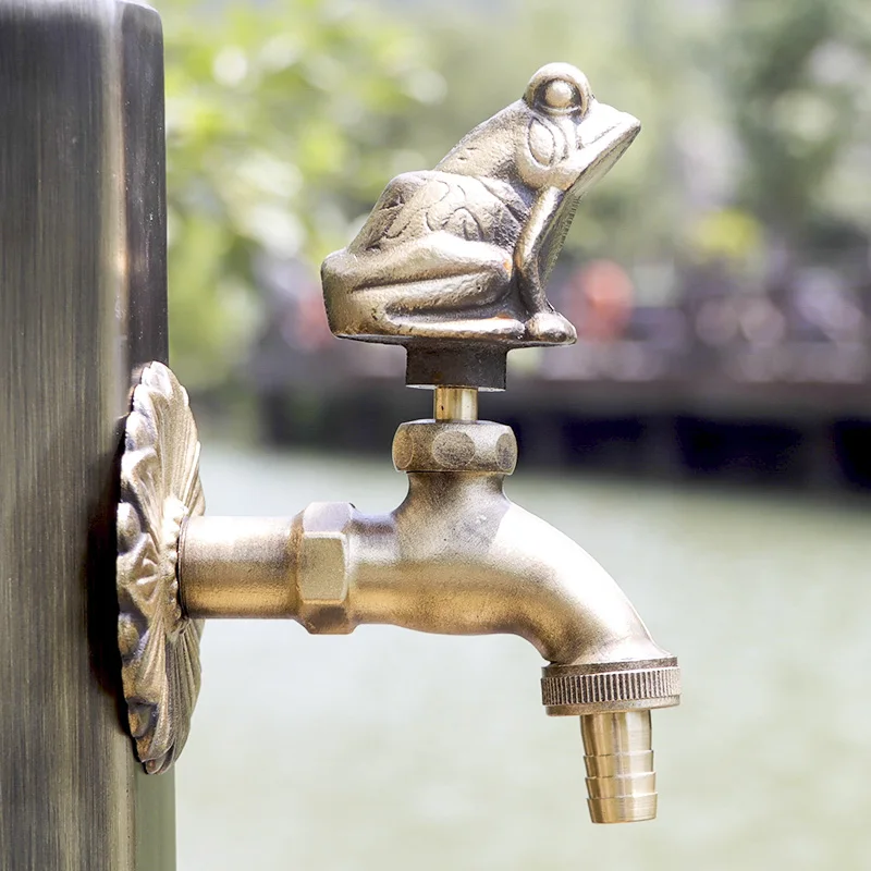 Retro Solid Brass Outdoor Decorative Garden Faucet Animal Shape Garden Faucet Washing Machine Mop Toilet
