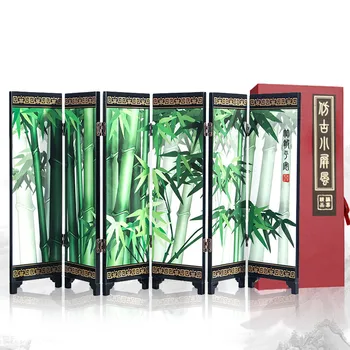 

Antique Foldable Home Office Table Decorations Chinese Ornaments Lacquer Decorative items for Living Room Study Gifts with box