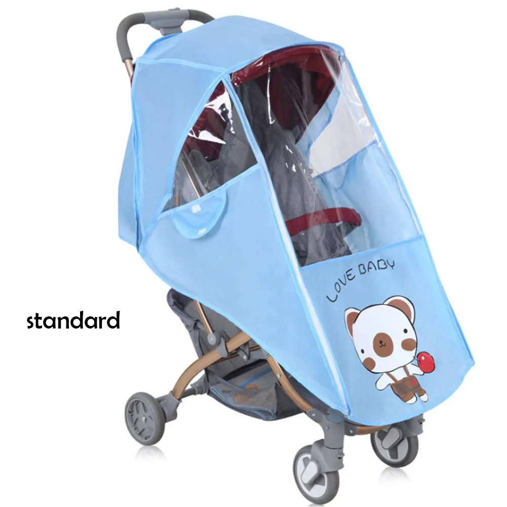 Stroller Accessories Waterproof Rain Cover Transparent Wind Dust Shield Zipper Open For Baby Strollers Pushchairs Raincoat baby stroller accessories baby bottle rack	 Baby Strollers