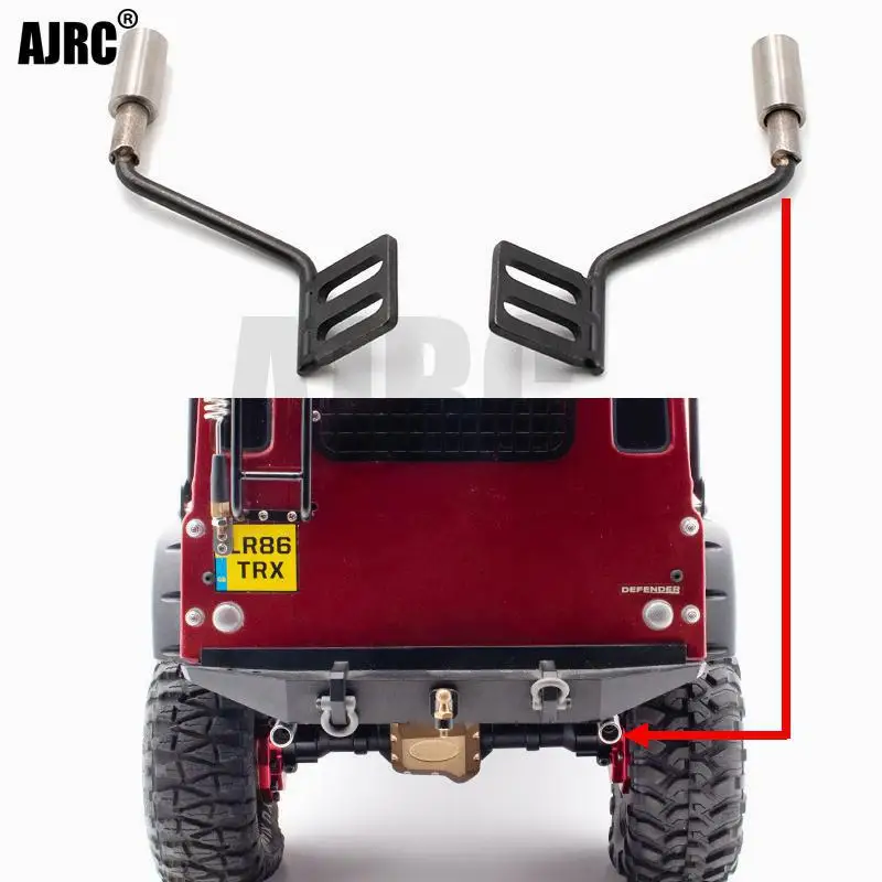 AJRC 1 пара Металлическая Имитация выхлопной трубы газовое отверстие для kyx Traxxas Trx4
