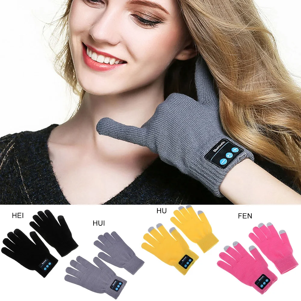 1 пара перчатки с Bluetooth Smart Knit теплые мужские и женские перезаряжаемые идеально подходят для спорта Bluetooth диапазон 10 метров
