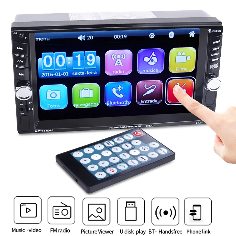 TOSPRA Универсальный 2 Din HD Автомобильный мультимедийный плеер Andriod GPS Навигация