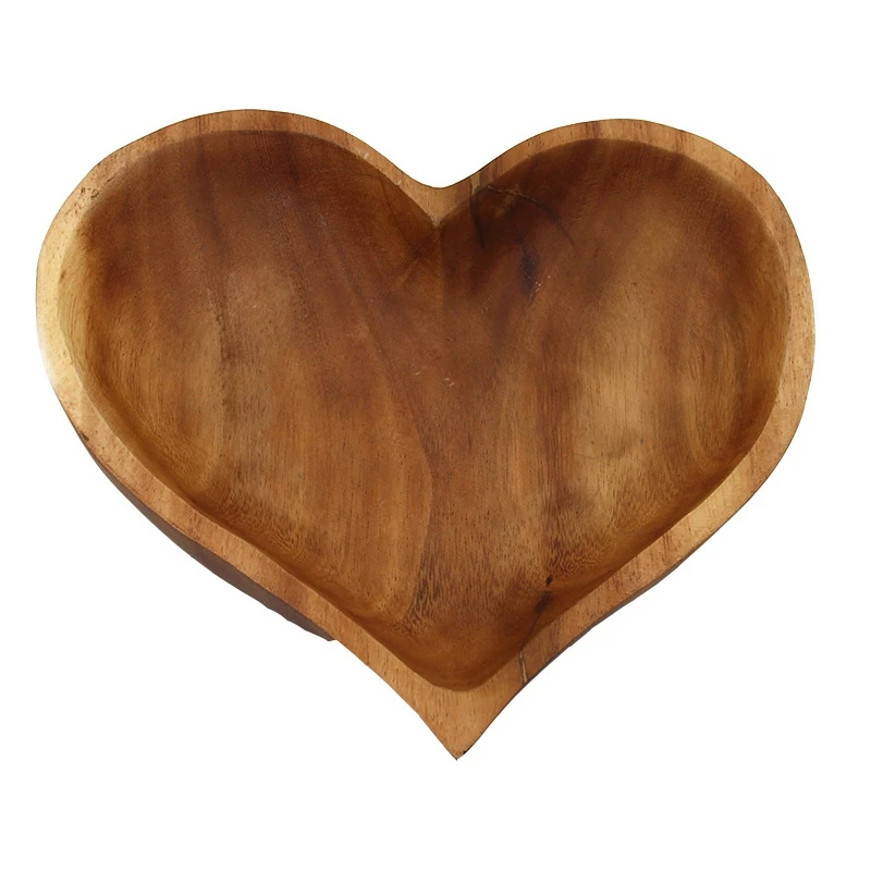 

Wooden Small Fruit Tray Solid Wood Tea Tray Dessert Coffee Tray Natural Dish Tea Tray Heart Shaped