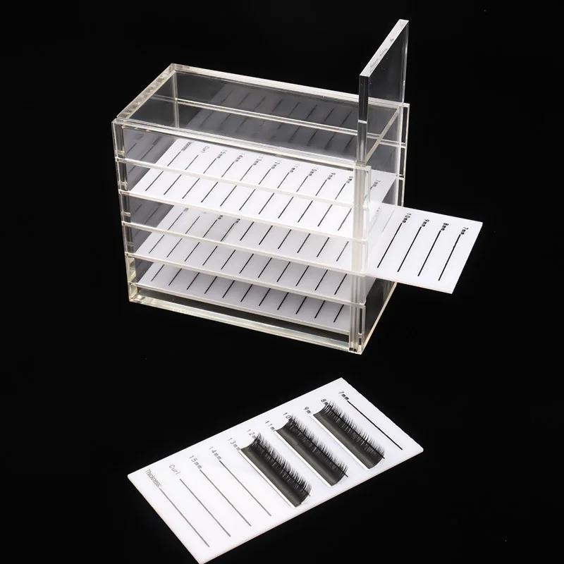 5 Layer Eyelash Extension Storage Box Acrylic Lash Holder Pallet For Individual Volume Lash Extension Display Stand Makeup Tools