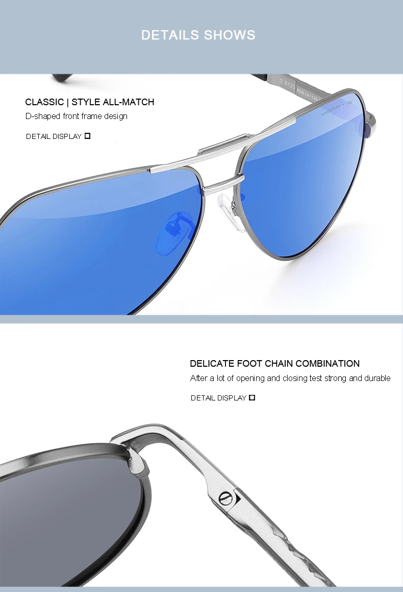 MERRY'S мужские алюминиевые HD авиаторы поляризационные классические солнцезащитные очки-авиаторы рамка для вождения UV400 защита S8725
