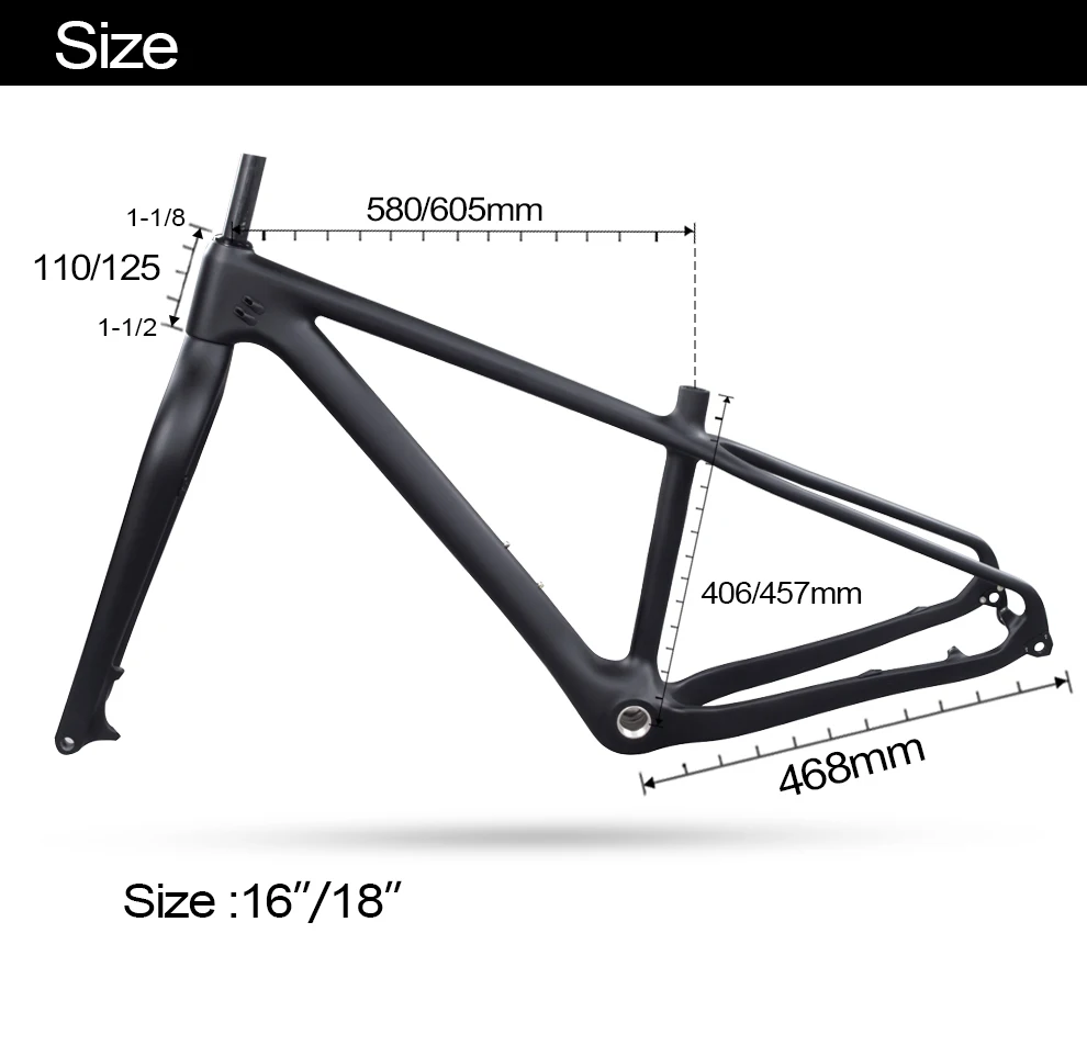 26er углеродное волокно жира велосипед рама 16/18 дюймов снег велосипедная Рама дорожного движения велосипедная Рама с вилкой BSACarbon колесом велосипедная Рама с вилкой