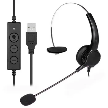 

Telephone Headphone Call Center Operator USB 360 Rotatable Headphone with Microphone for Computer Laptop PC Business