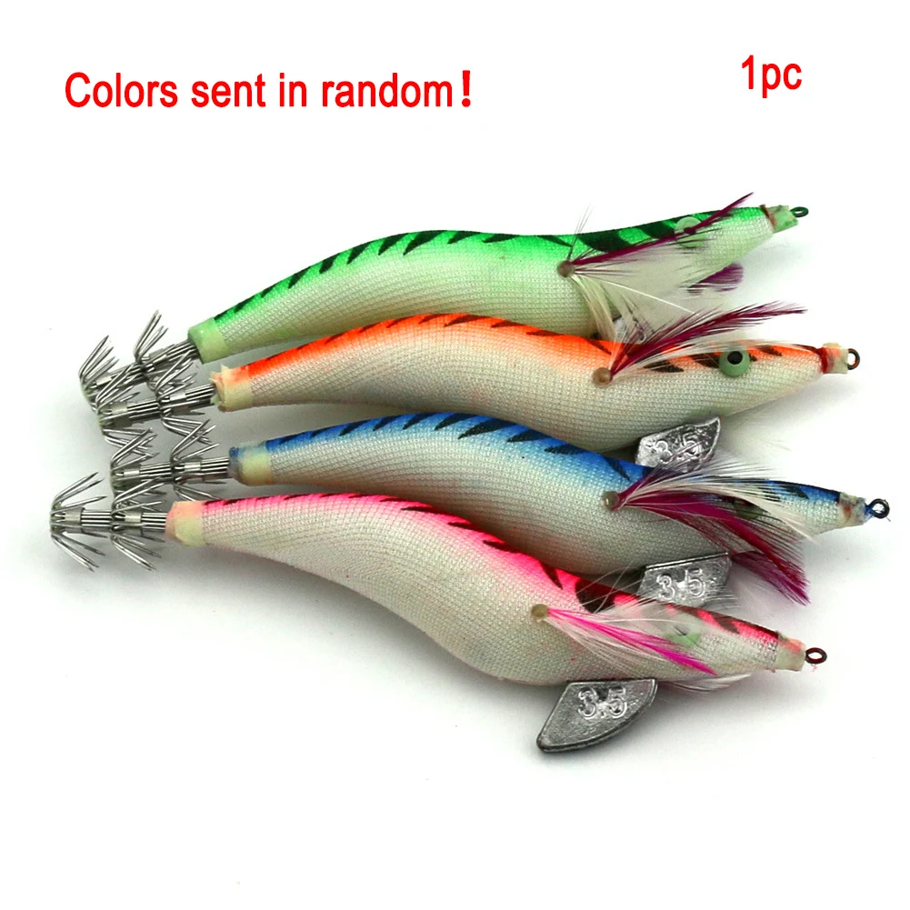 13.5cm Fishing Lures Simulation Squid Hook Lure Shrimp Sea Lures Bait Fishing Jigs Random Color