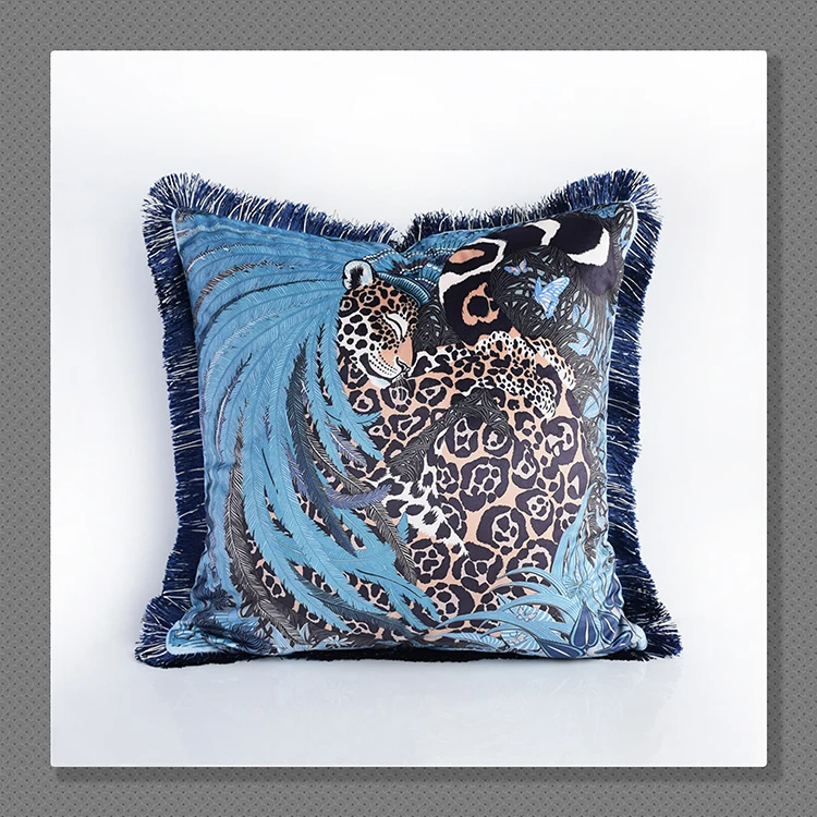 Luxury European Classical Christmas Hotel Velvet Tassel Cushion Cover Pillow Cover Pillowcase Home Decorative Sofa Throw Pillows