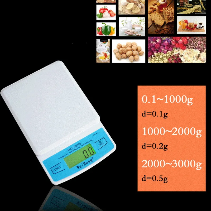 0,01/0,1 г точность ЖК-дисплей цифровые весы 500 г/1/2/3 кг мини электронные детские граммов Вес разновесы для Чай выпечки весы