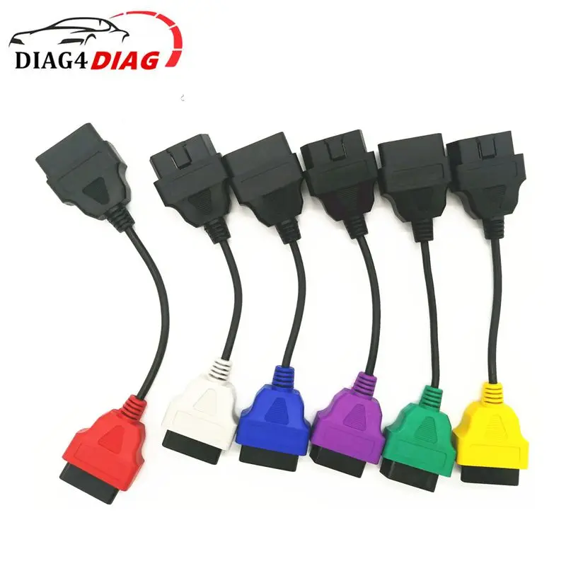 6pcs/lot 6 Color Car Diagnostic Cables for FIAT for LANCIA Diagnostic Tool for Fiat ECU Scan Multiecuscan OBD2 Connector Adapter