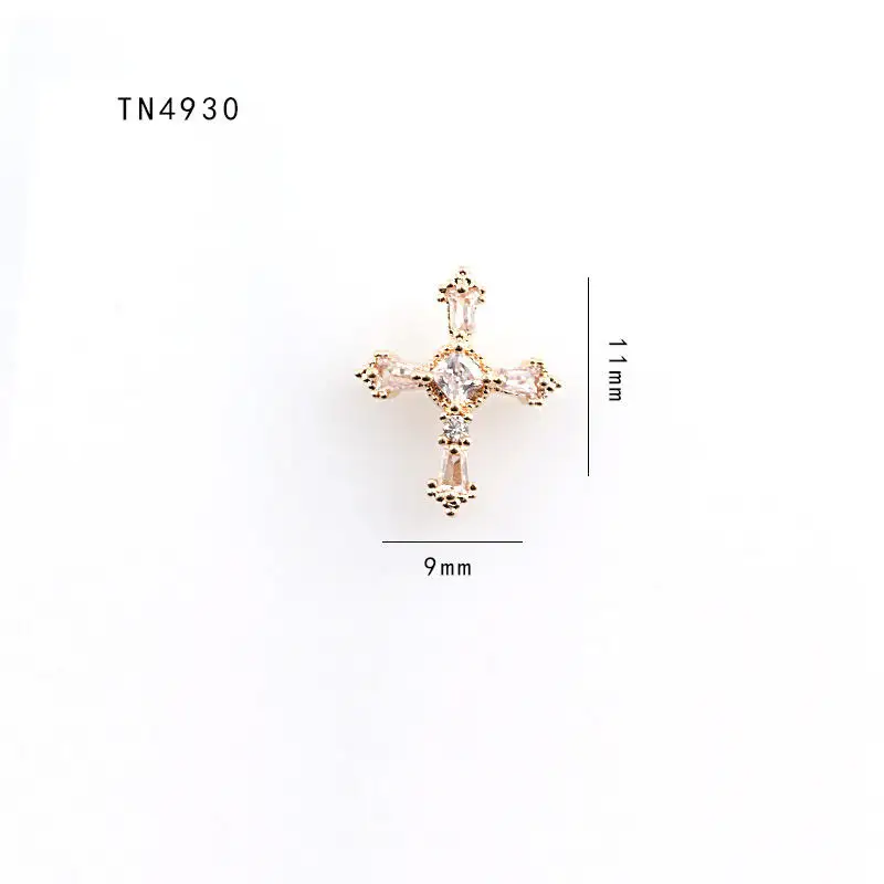 5pcs cross zircon tassel pendant nail art decorations crystals nail accessories nail rhinestones nail charms nails art TN4930