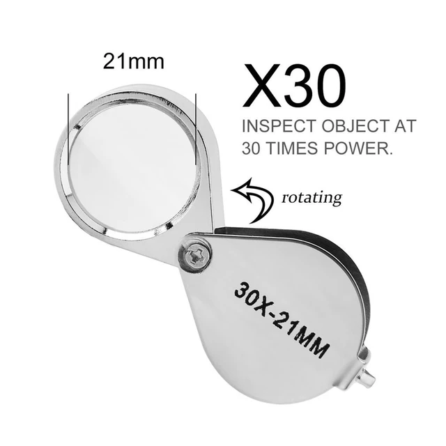 30x 21mm Glass Magnifying Magnifier Jeweler Eye Jewelry Loupe Loop