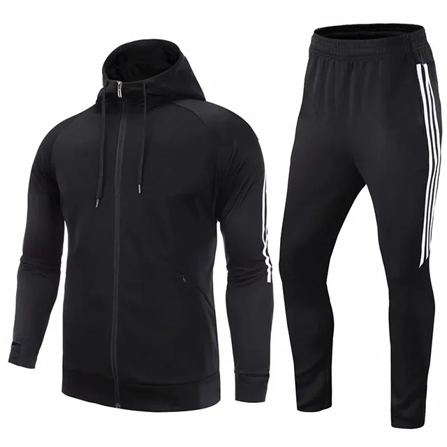 black set Толстовка с капюшоном для взрослых мужчин и детей, футбольные футболки Survete для мужчин, комплект футбольной одежды для бега Futbol, спортивный костюм для мужчин и мальчиков, комплект футбольной одежды - Цвет: black set