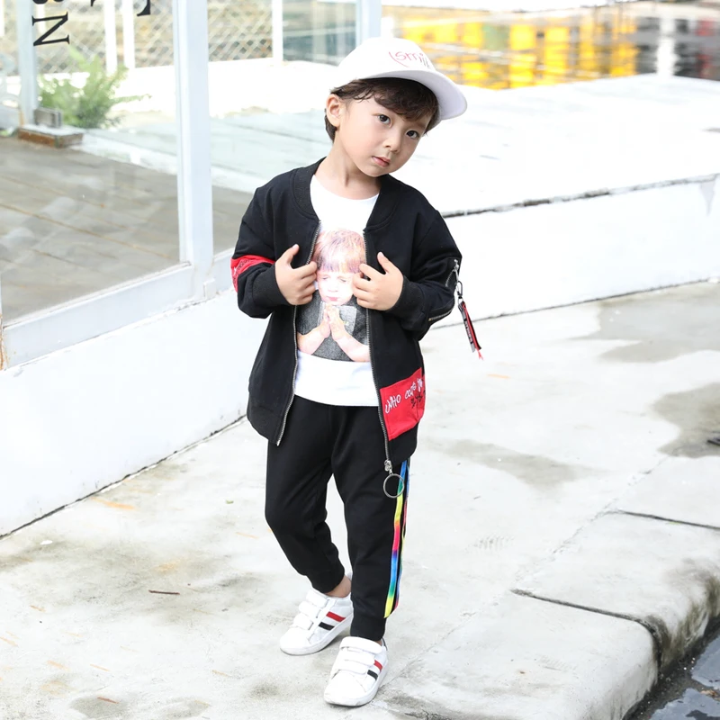 Boy, fashionable and versatile suit - Цвет: Черный