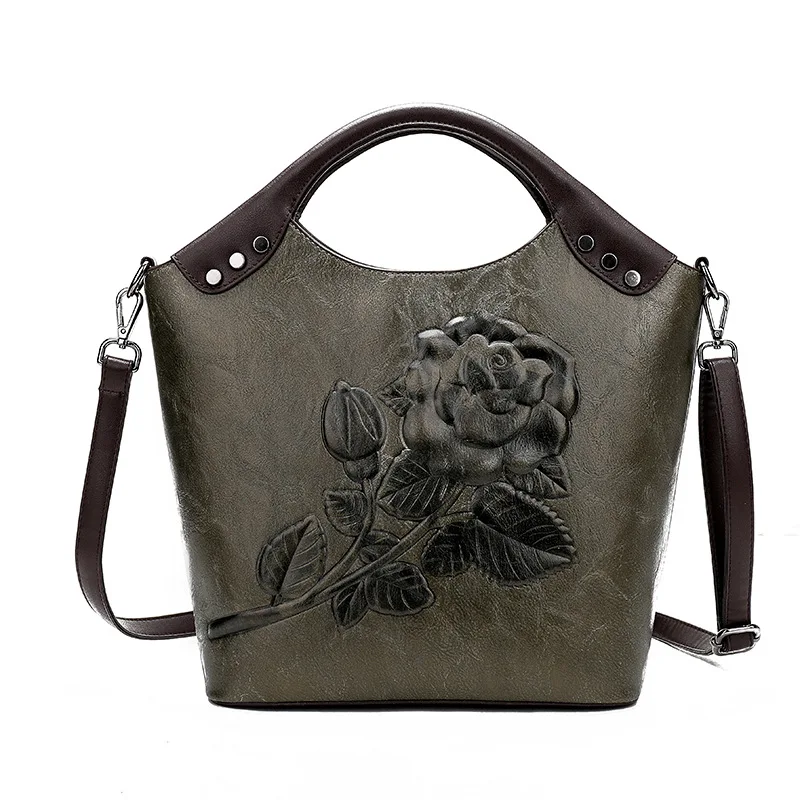 IMYOK/ новая сумка-тоут в европейском и американском стиле, женская сумка с цветочным принтом, модные дамские ручные сумки на плечо, Bolsa Feminina - Цвет: Зеленый