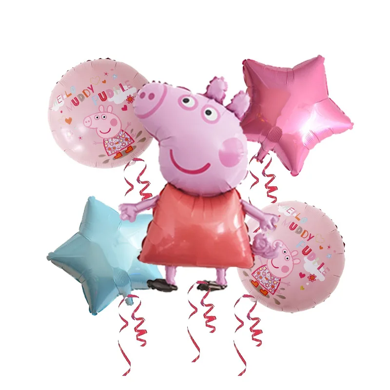 5 шт./партия 18 дюймов Peppa Pig helium Воздушные шары Дети День Рождения вечерние украшения детский душ Джордж баллон детские игрушки globos - Цвет: Шоколад