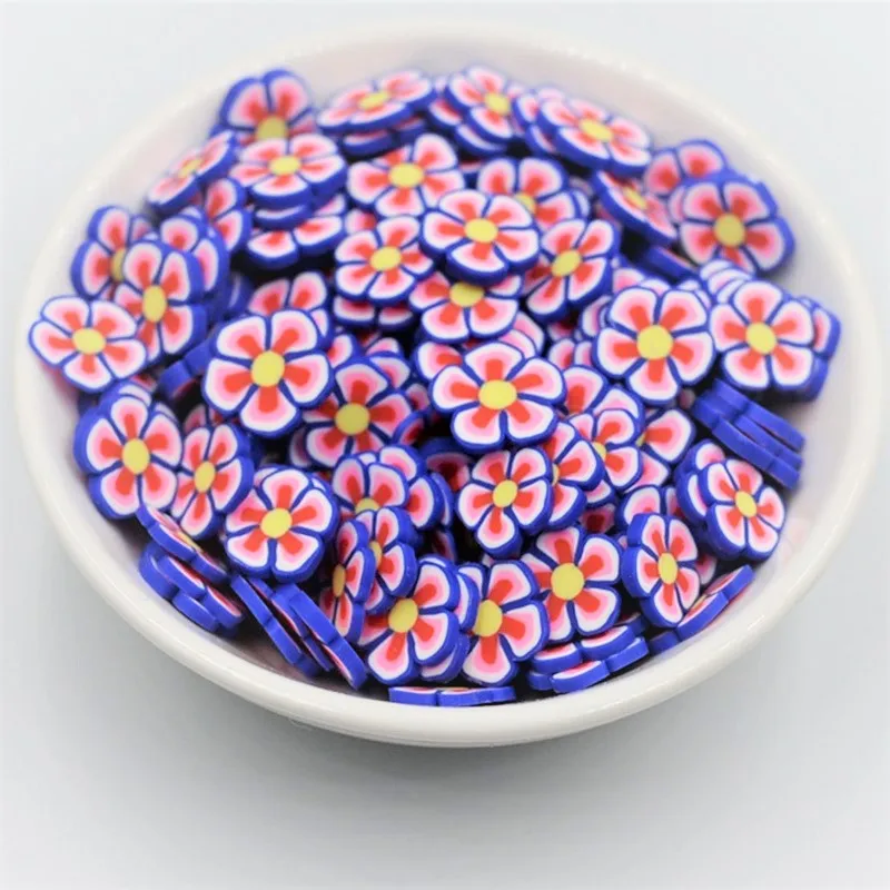 

20g 10mm Multicolor Plum Blossom Shape Polymer Clay Slices Flower Sprinkles For DIY Crafts Design Nail Jewelry Accessories