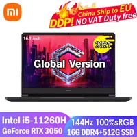 2021 Xiaomi Redmi G Gaming Laptop i5-11260H 16GB DDR4 512GB SSD RTX 3050 GPU WIFI6 16.1'' 144Hz High Refresh Rate Game Notebook