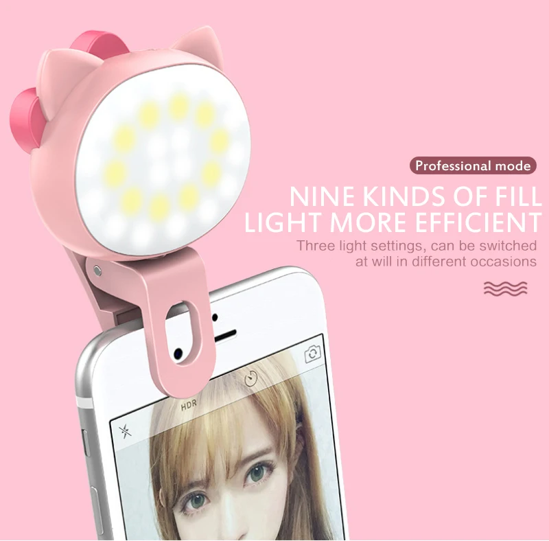 Universal Selfie LED Ring Flash Light Portable Mobile Phone 32 LEDS