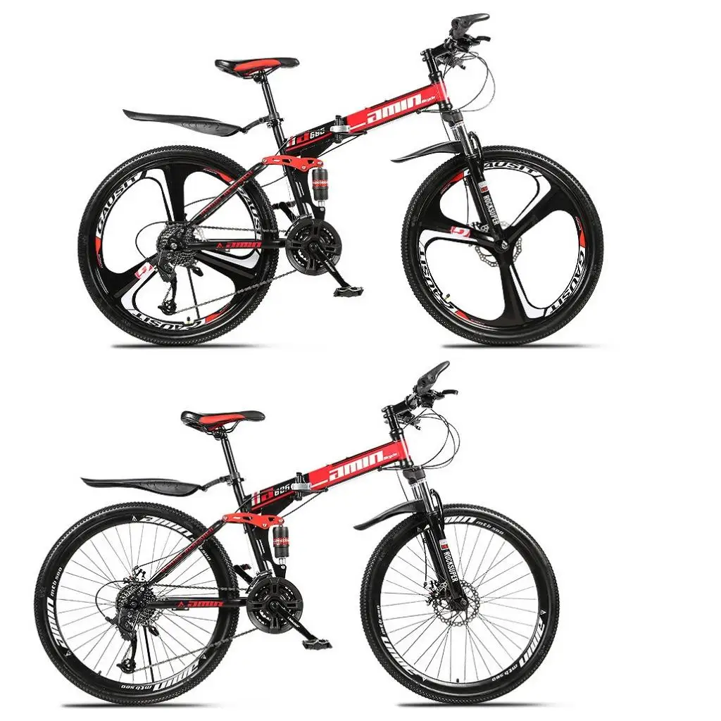 26 inch 21 Speeds Folding Mountain Bikes Premium Carbon Steel Bicycle Spoke/Integrated  Wheel Shockproof Mountain Bike Adult