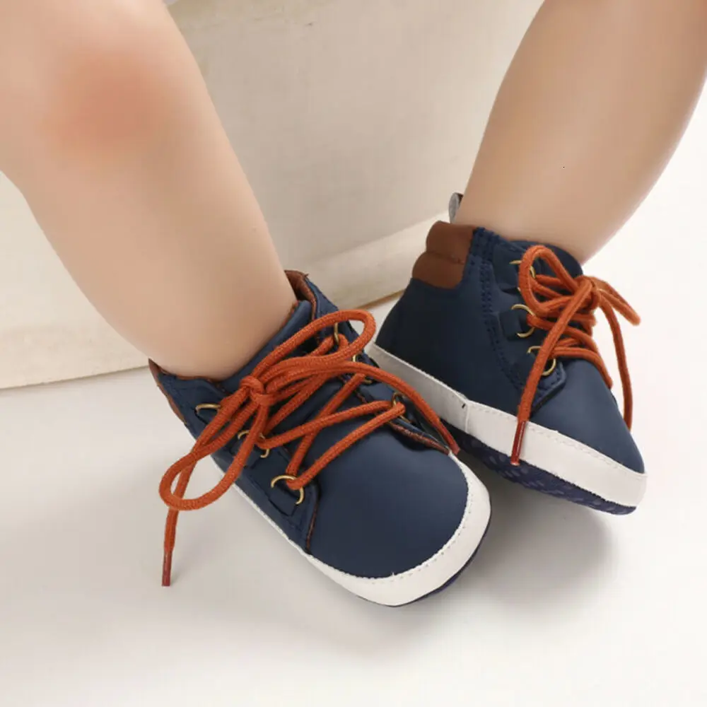 Обувь для новорожденных детей с мягкой подошвой; нескользящие кроссовки для маленьких мальчиков и девочек