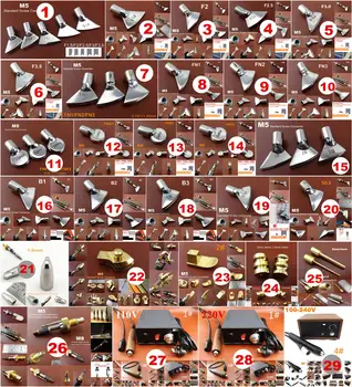 

29kinds Leather Craft Electric Edge Crease Edging Creasing Machine Soldering Iron Replace Head Tip Tool M5 Screw Connecter Carve