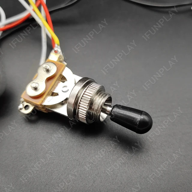 INTERRUTTORE RIBALTABILE 3 Vie Per Chitarra Elektor In Metallo Con - Foto 3