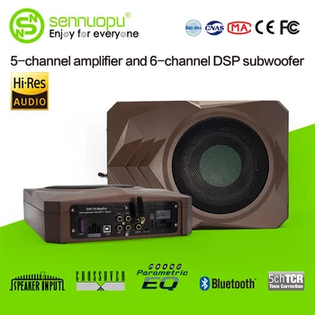 

Sennuopu Car Active Subwoofer built-in Digital Sound Processor DSP subwoofer with 5 channel amplifier 31EQ equalizer APP tuning