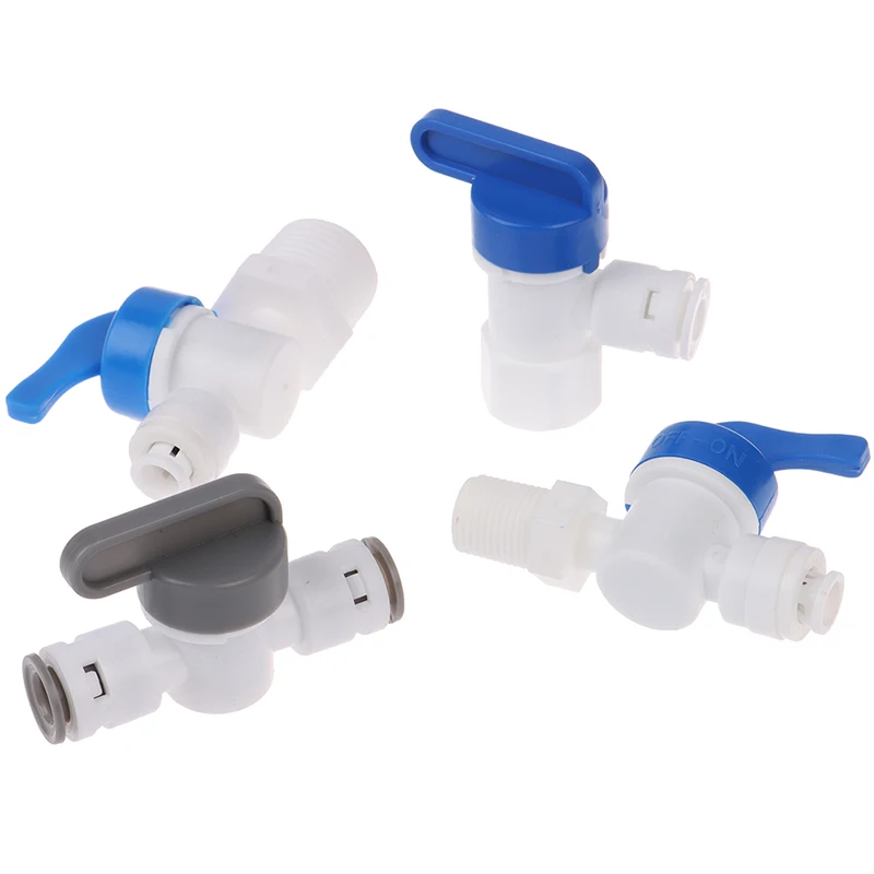 H24ca6f9fd95e49a9bce602e32001d035E 1/4 "1/2" Inline Tube Tap kulowy zawór odcinający szybkozłącze podłączenie akwarium RO filtr wody System odwróconej osmozy
