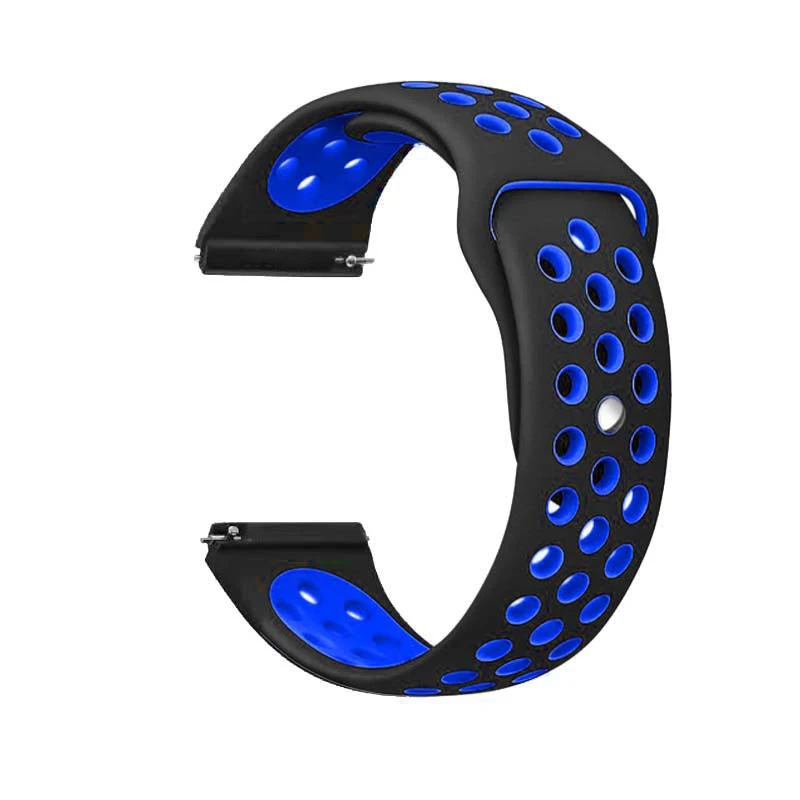 Ремешок для часов 22 мм 20 мм для samsung band galaxy watch active 46 мм gear S3 frontier 42 мм huawei watch gt ремешок силиконовый ремешок для часов - Цвет ремешка: 13-Black blue