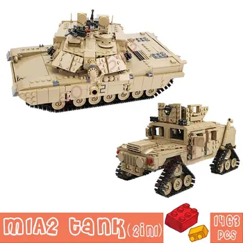 

1463Pcs+ Military Building Blocks M1A2 Tanks Toys Bricks WWII Variable Children Boys DIY Model Kids Gifts Puzzle 2In1 Toy WW2
