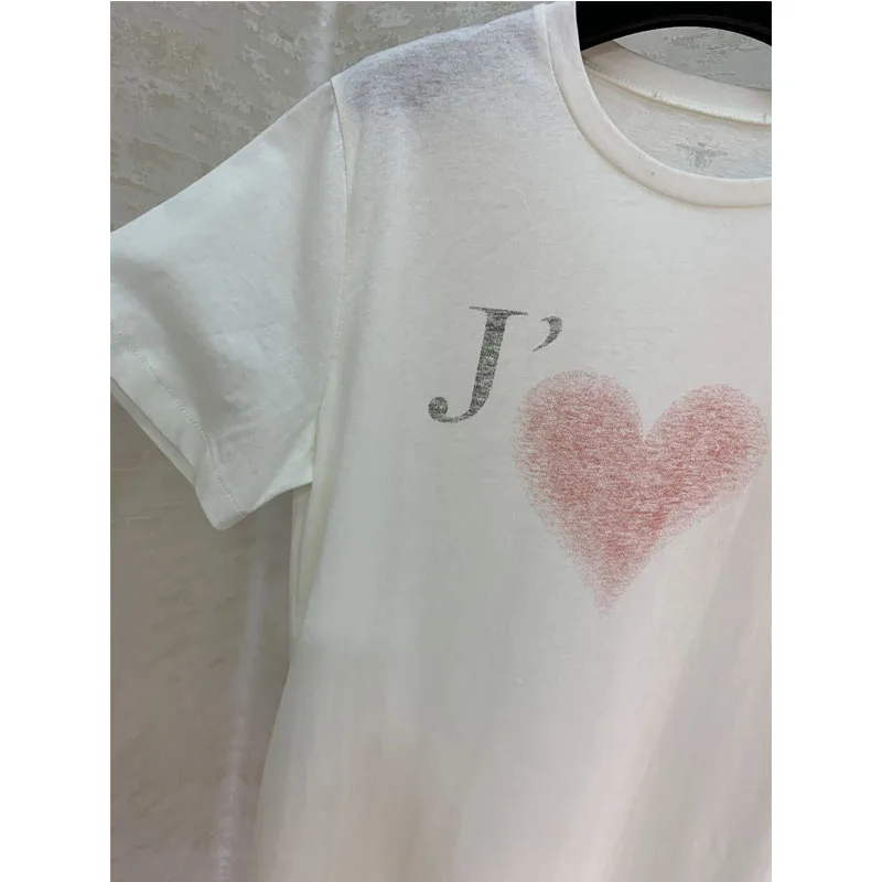 Новая хлопковая льняная розовая футболка с коротким рукавом и принтом для пары, Женская Высококачественная Модная Удобная Повседневная рубашка с надписью на спине