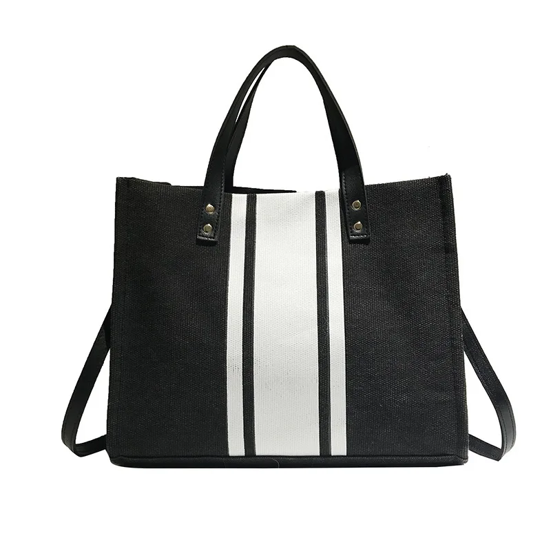 

Spring Canvas Handbags Ladies Business Commuting Simple Large-capacity One-shoulder Portable Messenger Bag