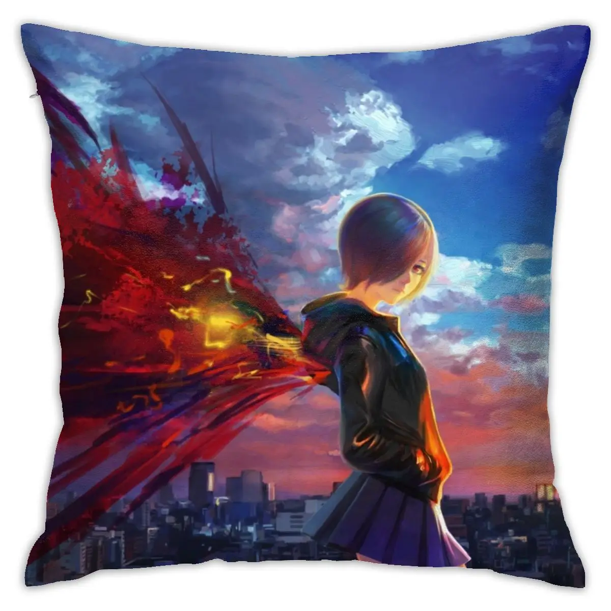 Tokyo Ghoul Anime Decorative Pillow Case Throw Pillow Case Red Square Pillow Case Home