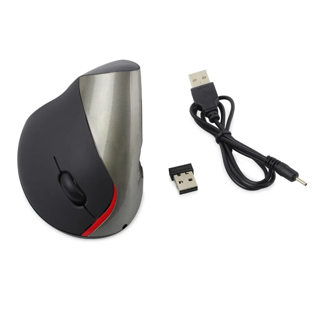 Proster для 2,4 ГГц Беспроводная вертикальная мышка 1200 dpi 4 кнопки серый USB Перезаряжаемый для ПК