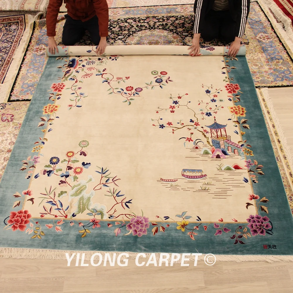 Yilong 6'x9' винтажный арт-деко ковер ручной работы китайские шелковые коврики коврик для гостиной кровать коврик для комнаты (TJ2018010A6x9)
