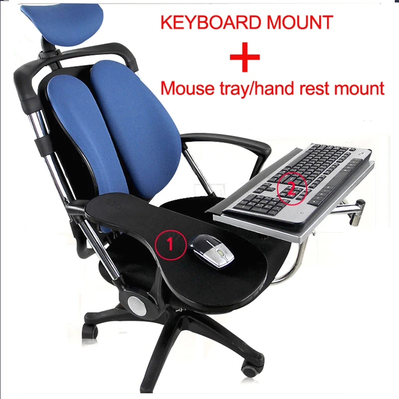 DL OK010 Multifunctoinal Full Motion Chair Clamping Keyboard Support Laptop Holder Mouse Pad for Co