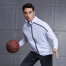 Fanceey, спортивная куртка на молнии с капюшоном, мужская куртка для бега, светоотражающая куртка для занятий спортом в ночном видении, тренировочная Спортивная одежда для бега