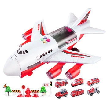 

Children's Toy Aircraft Large Size Music Story Simulation Track Inertia Passenger Plane Kids Airliner Red