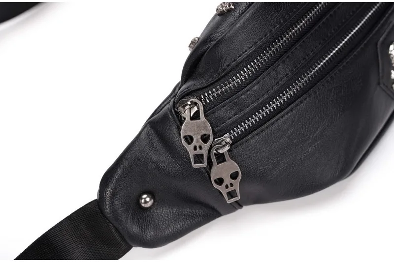 crânio rebite fanny packs para mulheres moda