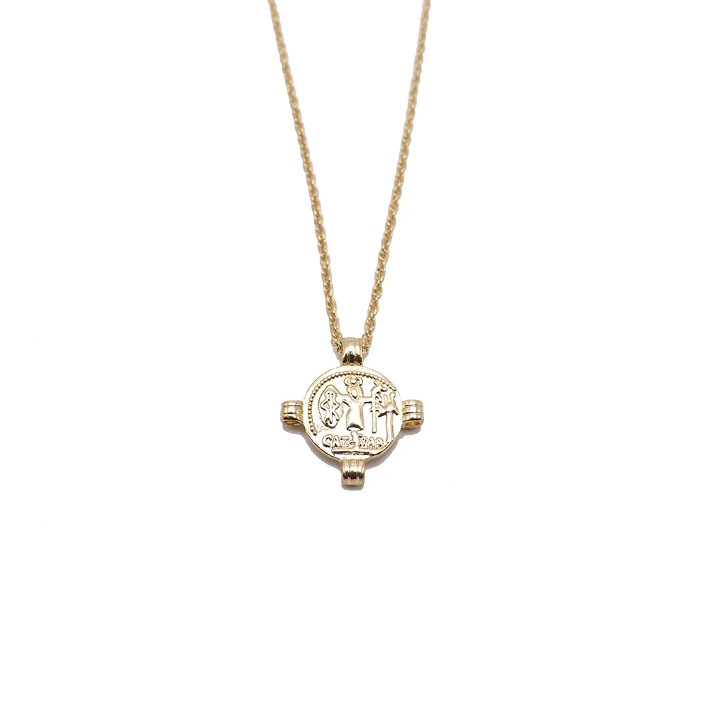 HF JEL, винтажное ожерелье с резной монетой для женщин, модное Золотое серебряное ожерелье с медальоном, Трендовое длинное ожерелье с подвеской, ювелирные изделия в стиле бохо - Окраска металла: 4-gold